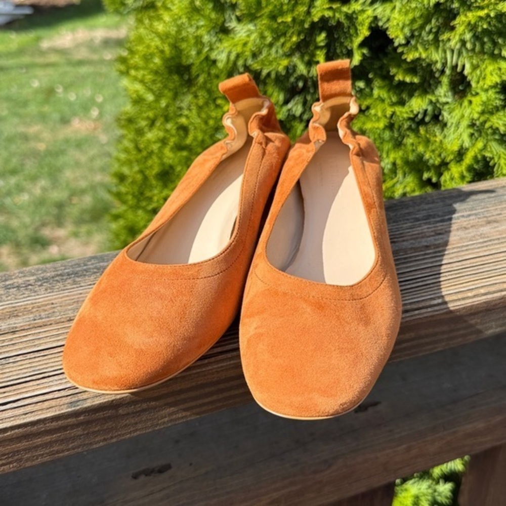 Everlane The Italian Leather Day Heel in rust red  Pink  6 Women's Elastic Back